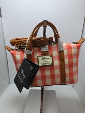 Loungefly Disney Mickey Mouse Gingham Picnic Basket Crossbody Bag NWT